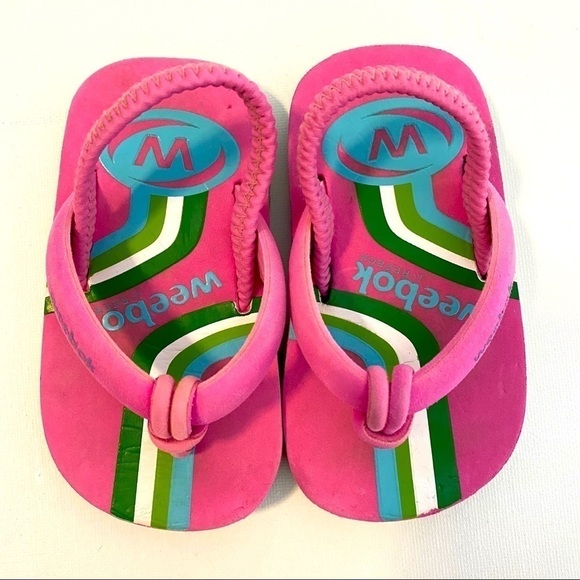 Weebok by Reebok Cute Comfy Baby Girl Flip Flops Lightweight Summer Sandals Pink - Picture 4 of 9